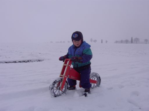 Cross Biking in the Snow.